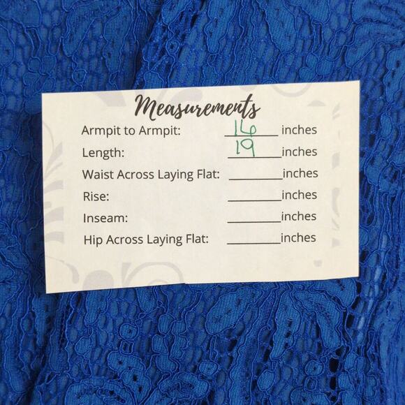 Lilly Pulitzer Tobyn Top Cobalt Blue Lace OTS Blouse Tiered Sleeves Size S - Picture 10 of 10